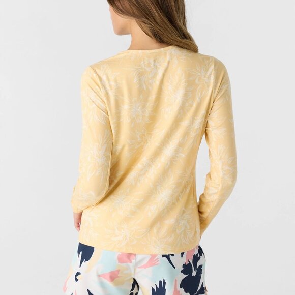 Hang Ten Sunray Long Sleeve Sun Tee Shirt Womens Size L Yellow UV Protection 50+ - Picture 3 of 8